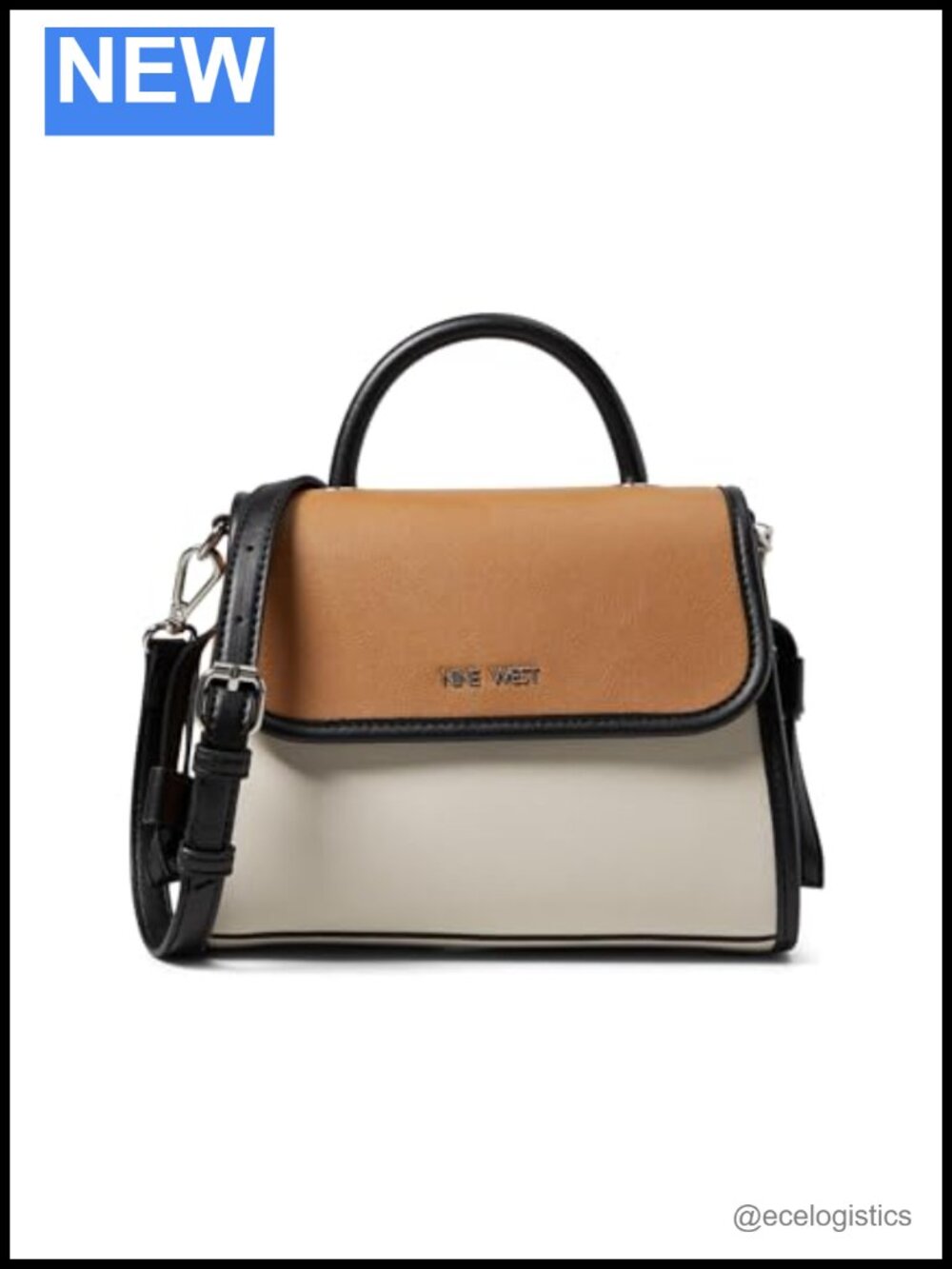 Nine West Kyler Top Handle Flap Crossbody Bag Faux Leather
